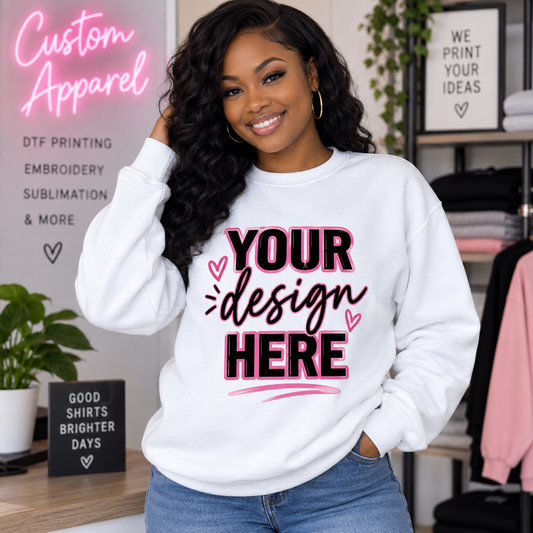 Crewneck custom center print design
