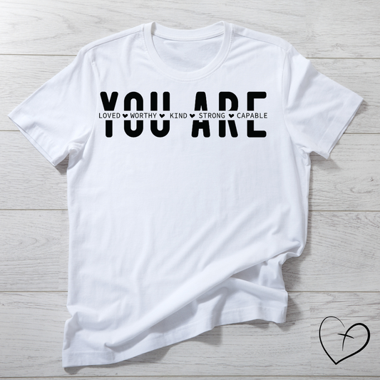 You are affirmations black solid DTF print